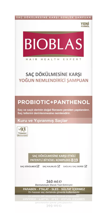 saç dökülmesine karşı probiyotik panthenol yoğun nemlendirici şampuan