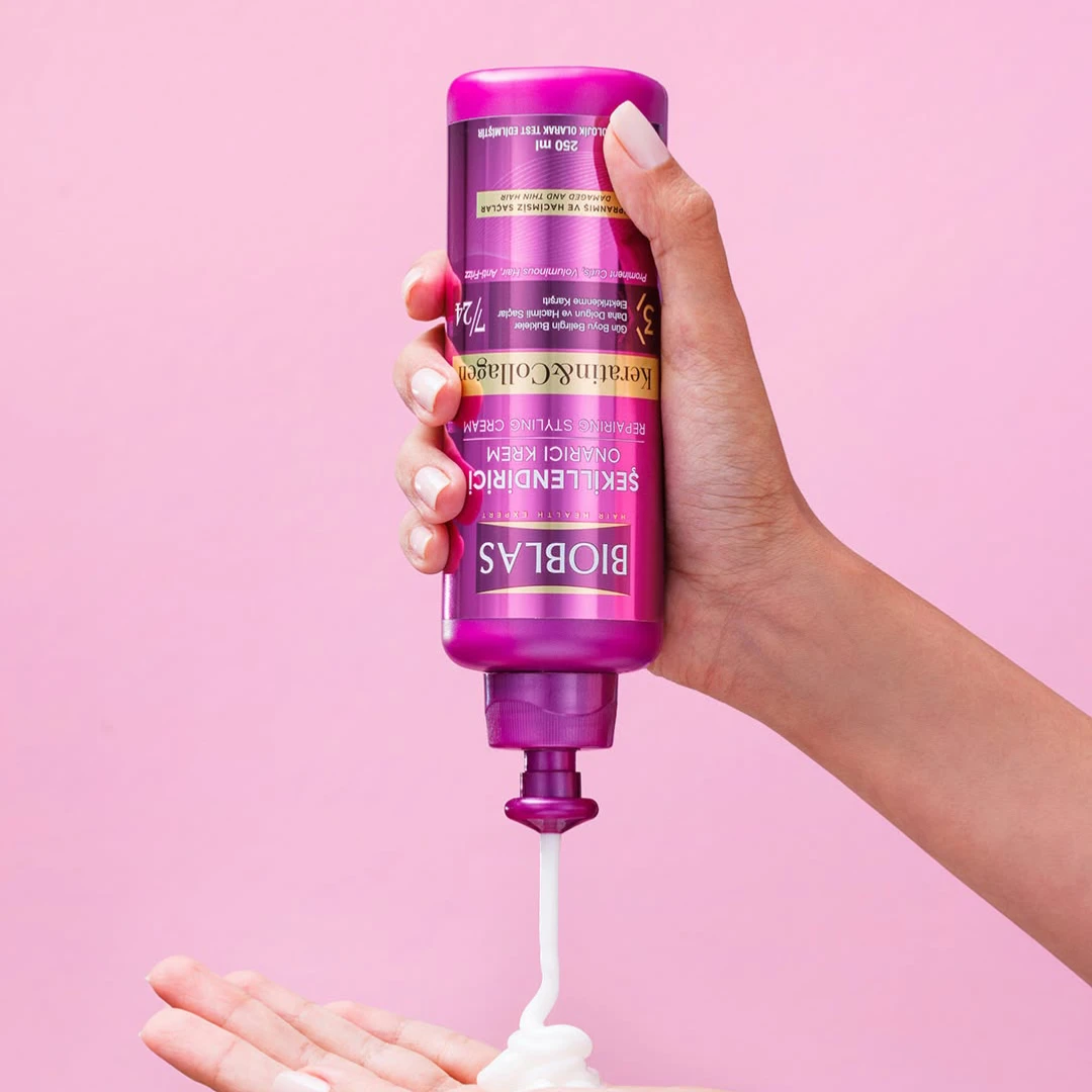 Buklelerini şekillendirirken saçlarını onarmaya ne dersin? 💜